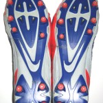 Orleans Darkwa New York Giants Game Worn & Signed Red, Gray & Blue Nike Cleats