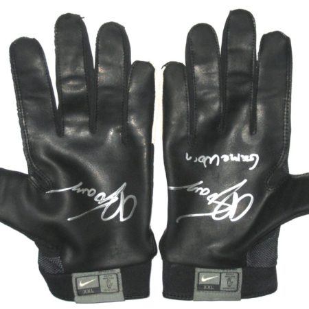 AJ Tarpley Stanford Cardinal Game Used & Signed Black & White Nike Gloves