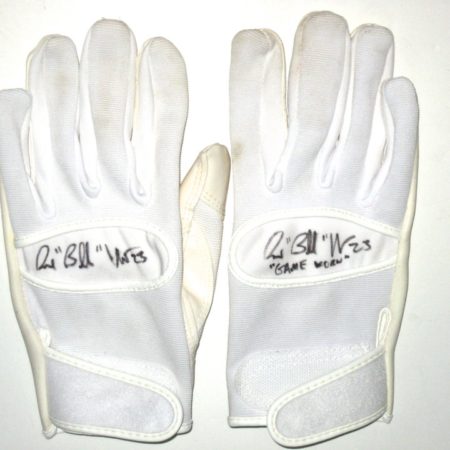 Bubba Ventrone San Francisco 49ers Game Used & Signed White Cutters Gloves
