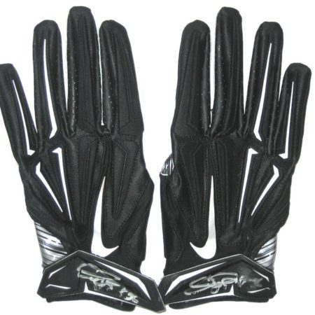 Darrel Young Washington Redskins Practice Worn & Autographed Black & Silver Nike Gloves