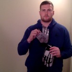 Henry Anderson with Indianapolis Colts Rookie Game Worn & Signed White & Black Nike Gloves