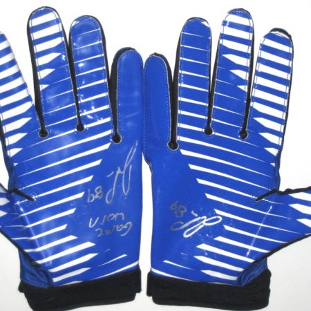 John Phillips Dallas Cowboys Game Worn & Signed Blue & Black Nike Gloves