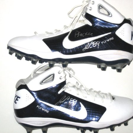 John Phillips Dallas Cowboys Practice Worn & Autographed White & Blue Nike Cleats