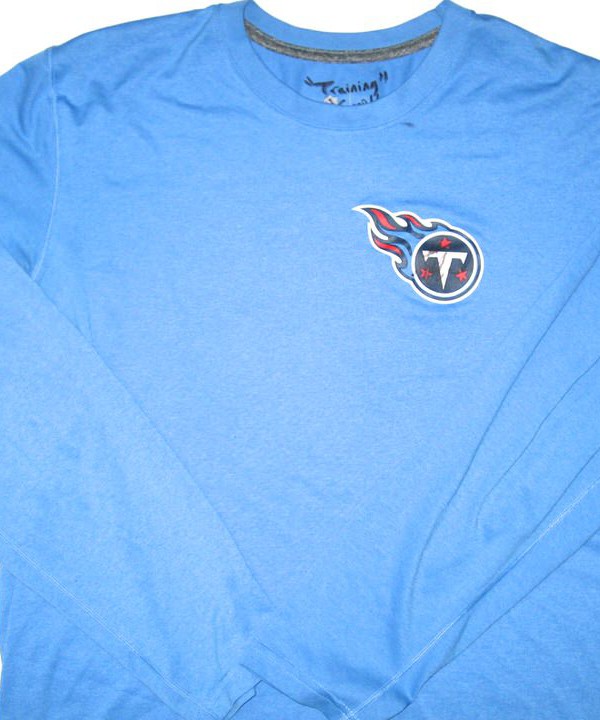 Jon Akemon Training Worn & Signed Tennessee Titans Long Sleeve Nike Dri ...