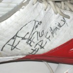 RJ Dill Rutgers Scarlet Knights Game Worn & Signed Red & White Nike Cleats - Image 5