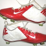 RJ Dill Rutgers Scarlet Knights Game Worn & Signed Red & White Nike Cleats - Image 4