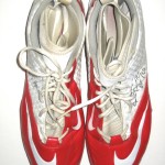 RJ Dill Rutgers Scarlet Knights Game Worn & Signed Red & White Nike Cleats - Image 2