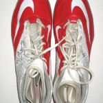 RJ Dill Rutgers Scarlet Knights Game Worn & Signed Red & White Nike Cleats - Image 3