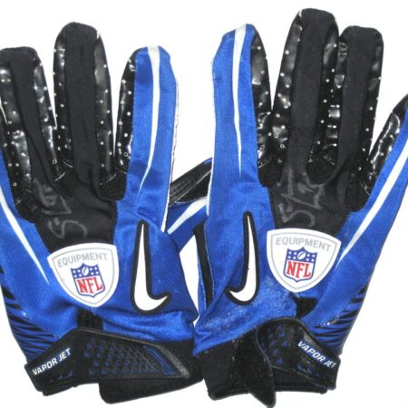 Sean Lissemore Dallas Cowboys Practice Worn & Autographed Blue & Black Nike Gloves
