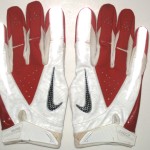 AJ Tarpley Stanford Cardinal Game Worn & Signed Red & White Nike Gloves