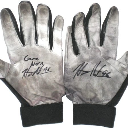 Henry Anderson Indianapolis Colts Rookie Game Used & Signed White & Black Nike Gloves