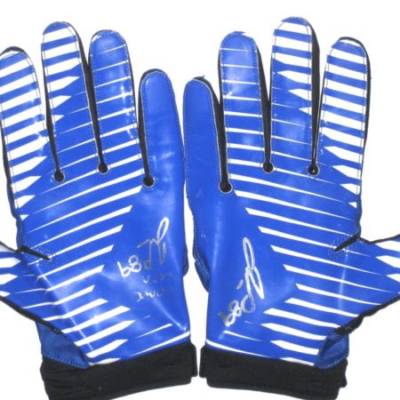 John Phillips Dallas Cowboys Game Used & Signed Blue & Black Nike Gloves