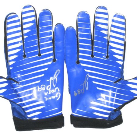 John Phillips Dallas Cowboys Game Used & Signed Blue & Black Nike Gloves