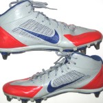 Kerry Wynn New York Giants Game Worn & Signed Red, Gray & Blue Nike Cleats - Image 4