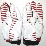 Orleans Darkwa New York Giants Game Worn & Signed Red & White Nike Gloves