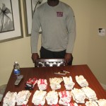 Orleans Darkwa with New York Giants Game Used & Signed White & Silver Nike Gloves