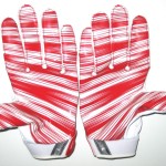 Orleans Darkwa New York Giants Game Worn & Signed Red & White Nike Vapor Jet Gloves - Image 5