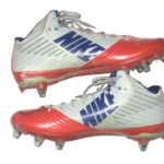 Trevin Wade New York Giants Game Worn & Signed Gray, Blue & Red Nike Vapor Speed Cleats – Worn Vs Washington Redskins, 4 Tackles! - Image 2