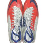 Trevin Wade New York Giants Game Worn & Signed Gray, Blue & Red Nike Vapor Speed Cleats – Worn Vs Washington Redskins, 4 Tackles!