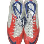 Trevin Wade New York Giants Game Worn & Signed Gray, Blue & Red Nike Vapor Speed Cleats – Worn Vs Washington Redskins, 4 Tackles! - Image 4