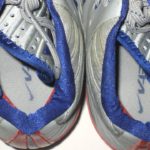Trevin Wade New York Giants Game Worn & Signed Gray, Blue & Red Nike Vapor Speed Cleats – Worn Vs Washington Redskins, 4 Tackles!