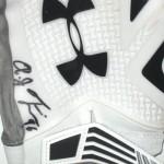 AJ Francis Miami Dolphins Practice Worn & Signed "Fins Up!" White & Black Under Armour Gloves - Image 2
