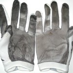 AJ Francis Miami Dolphins Practice Worn & Signed "Fins Up!" White & Black Under Armour Gloves - Image 5
