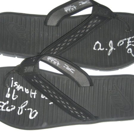 AJ Francis Official Seattle Seahawks Signed "Go Hawks!" Nike Solarsoft Shower Sandals