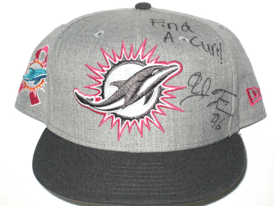 AJ Francis Sideline Worn & Signed Miami Dolphins Breast Cancer Awareness  New Era 59Fifty Cap - Big Dawg Possessions