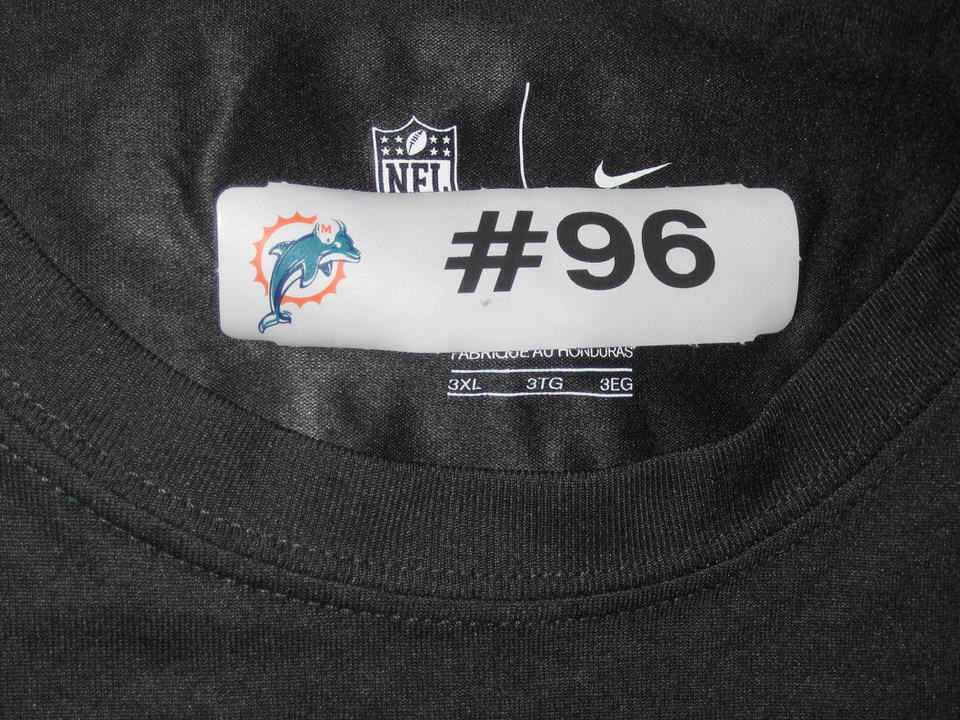 AJ Francis Player Issued Miami Dolphins #96 Breast Cancer Awareness Nike  3XL Shirt - Big Dawg Possessions