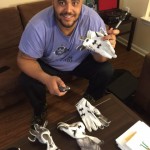 AJ Francis with Miami Dolphins Practice Worn & Autographed Fins Up! White & Black Under Armour Gloves