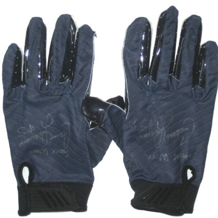 Cameron Lawrence Dallas Cowboys Game Worn & Signed Black & Blue Adidas Adizero Gloves