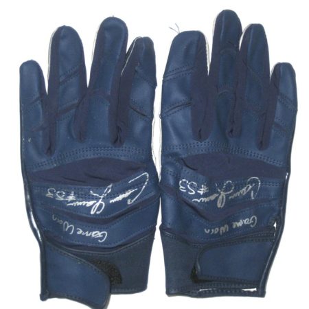 Cameron Lawrence Dallas Cowboys Game Used & Signed Blue Cutters XXL Gloves