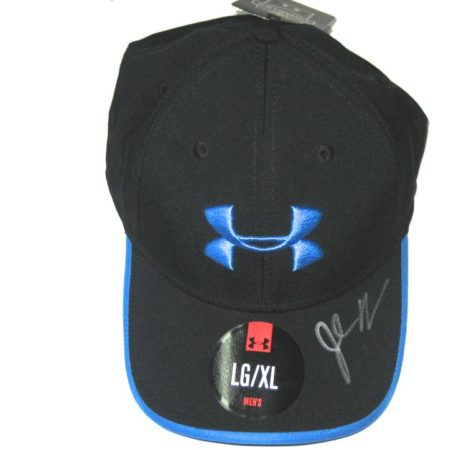 Josh Mauro NFL Combine Issued & Signed Black & Blue Under Armour Cap