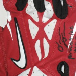 Orleans Darkwa New York Giants Practice Worn & Signed Red, White & Black Nike Gloves