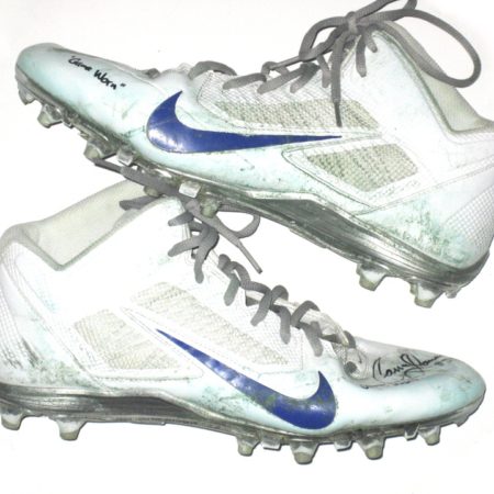 Cameron Lawrence Dallas Cowboys Game Worn & Signed White & Blue Customized “53” Nike Alpha Pro Cleats