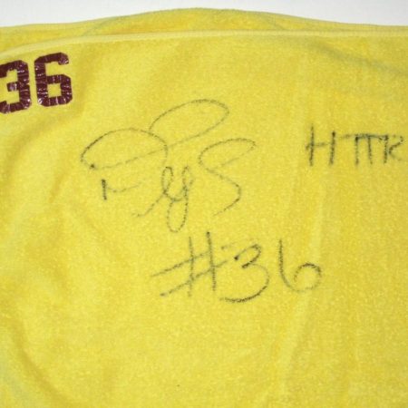 Darrel Young Washington Redskins #36 Locker Room Signed “HTTR!” Yellow & Red Oxford Super Blend Towel