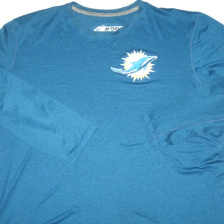 AJ Francis Training Worn Miami Dolphins #96 3XL Long Sleeve Nike Shirt