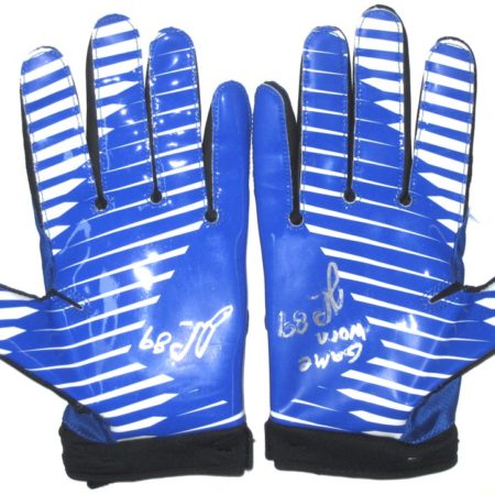 John Phillips Dallas Cowboys Game Worn Blue & Black Nike Gloves