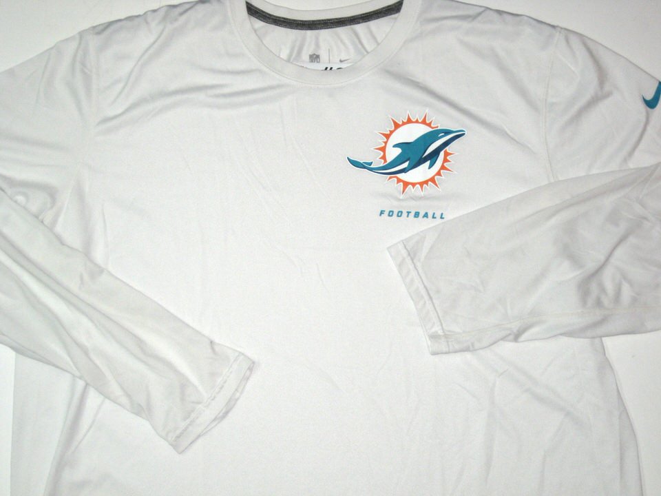 AJ Francis Training Worn Miami Dolphins #96 Long Sleeve Nike Dri-Fit 3XL  Shirt