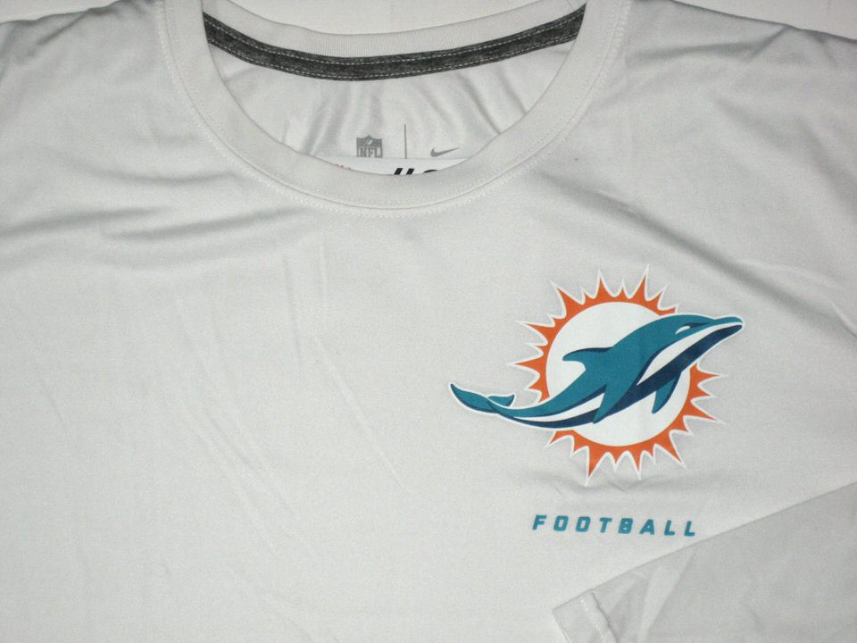 AJ Francis Training Worn Miami Dolphins #96 Long Sleeve Nike Dri-Fit ...