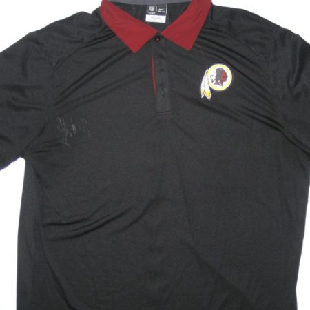 Darrel Young Signed Black & Red Washington Redskins Nike Dri-Fit Polo Shirt - Worn for Community Outreach Event!
