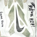 JP Holtz Pittsburgh Panthers Game Used & Signed White & Silver Nike Gloves