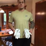 JP Holtz with Pittsburgh Panthers Game Worn & Signed White & Silver Nike Gloves - Great Use!!!