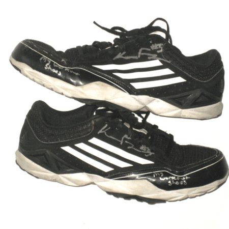 Kavon Frazier Central Michigan Chippewas Training Worn & Signed Black & White Adidas Turf Shoes