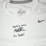 Matt Skura Duke Blue Devils Practice Worn & Autographed Nike Pro Combat Long Sleeve 3XL Shirt