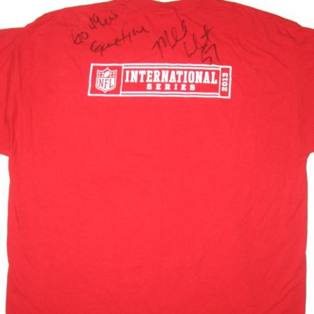Michael Wilhoite Training Worn & Signed San Francisco 49ers 2013 International Series 2XL Shirt