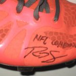 Ryan Spadola 2013 NFL Combine Issued & Signed Neon Orange and Black Adidas Adizero Cleats – Size 13