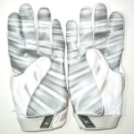 Trevin Wade New York Giants Game Worn & Signed White & Silver Nike Vapor Jet Gloves - Image 5
