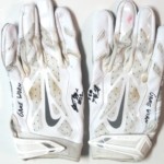 Trevin Wade New York Giants Game Worn & Autographed White & Silver Nike Vapor Jet Gloves
